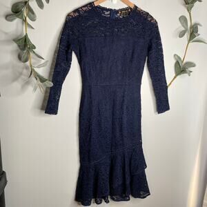 NWT Dark Blue Lace Dress LAST CALL